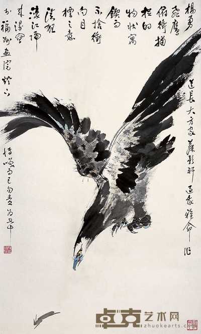 陈清狂 鹰 镜心 113×68cm